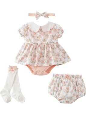 Adorable Infant Baby Girl Summer Bodysuit Dress - Cute & Comfy Outfit for